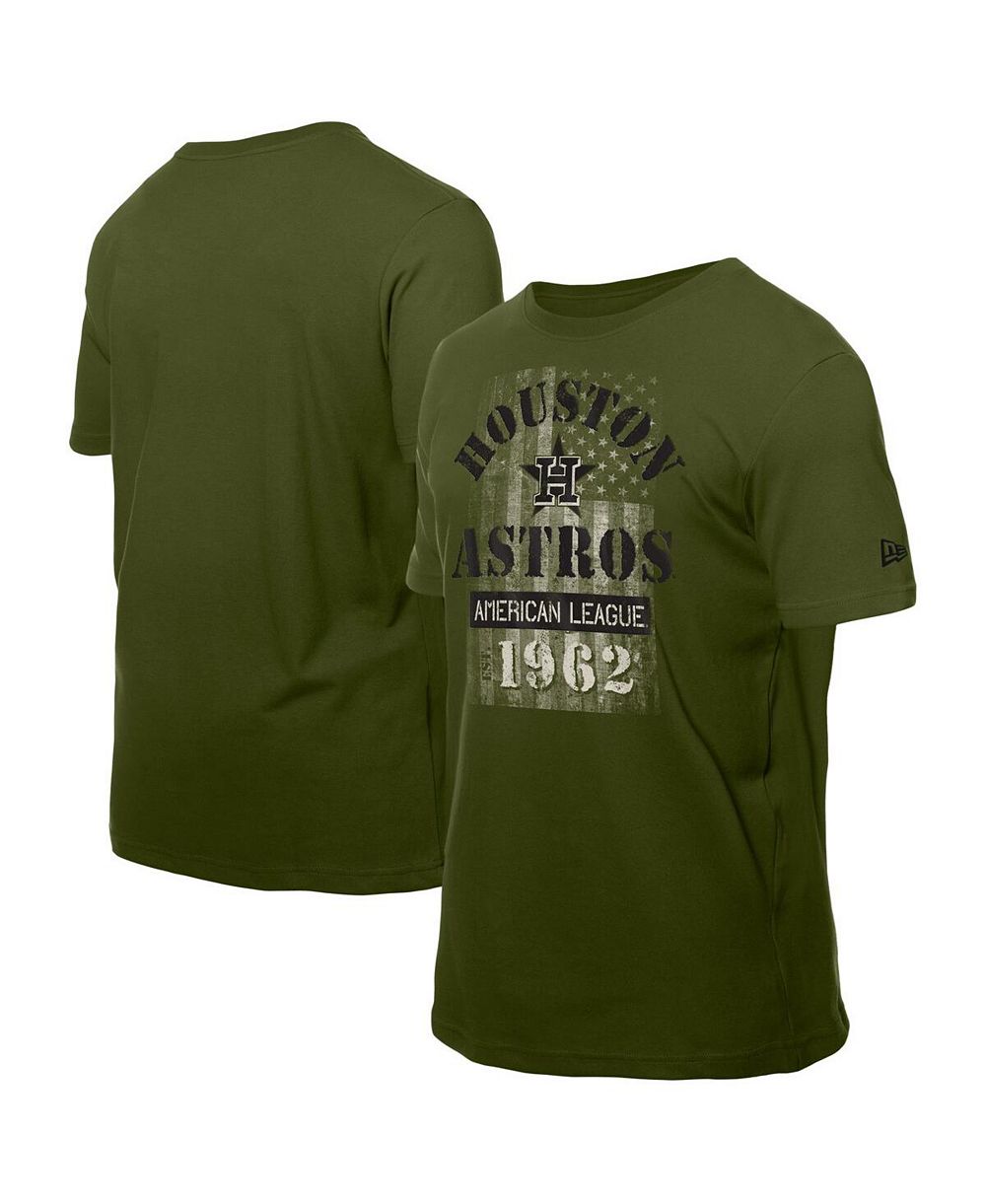 Мужская футболка New Era Houston Astros Armed Forces, зеленая