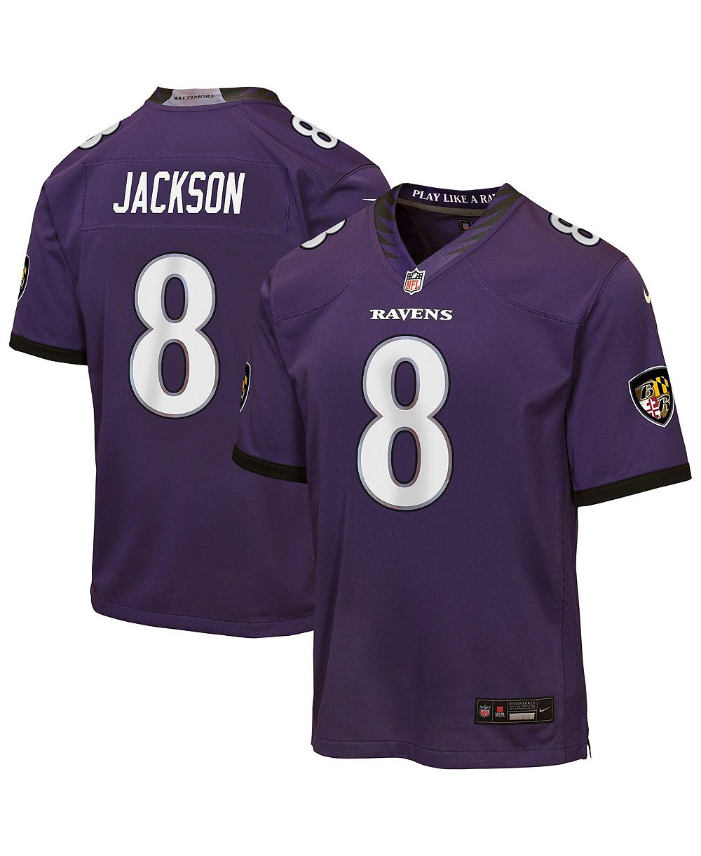 Детская игровая джерси Nike Lamar Jackson, фиолетовая, Baltimore Ravens