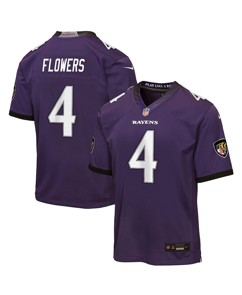 Детская джерси Nike Zay Flowers Purple Baltimore Ravens Game