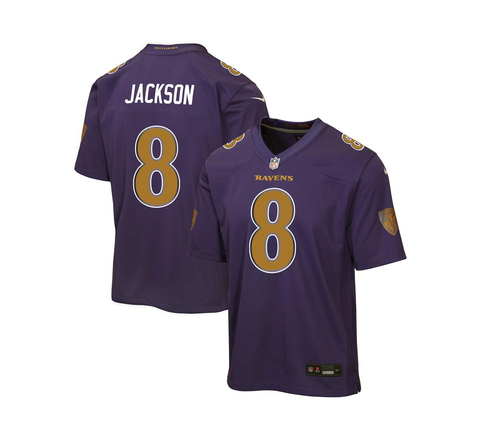 Nike детская джерси Lamar Jackson Purple Baltimore Ravens Alternate 2 Game