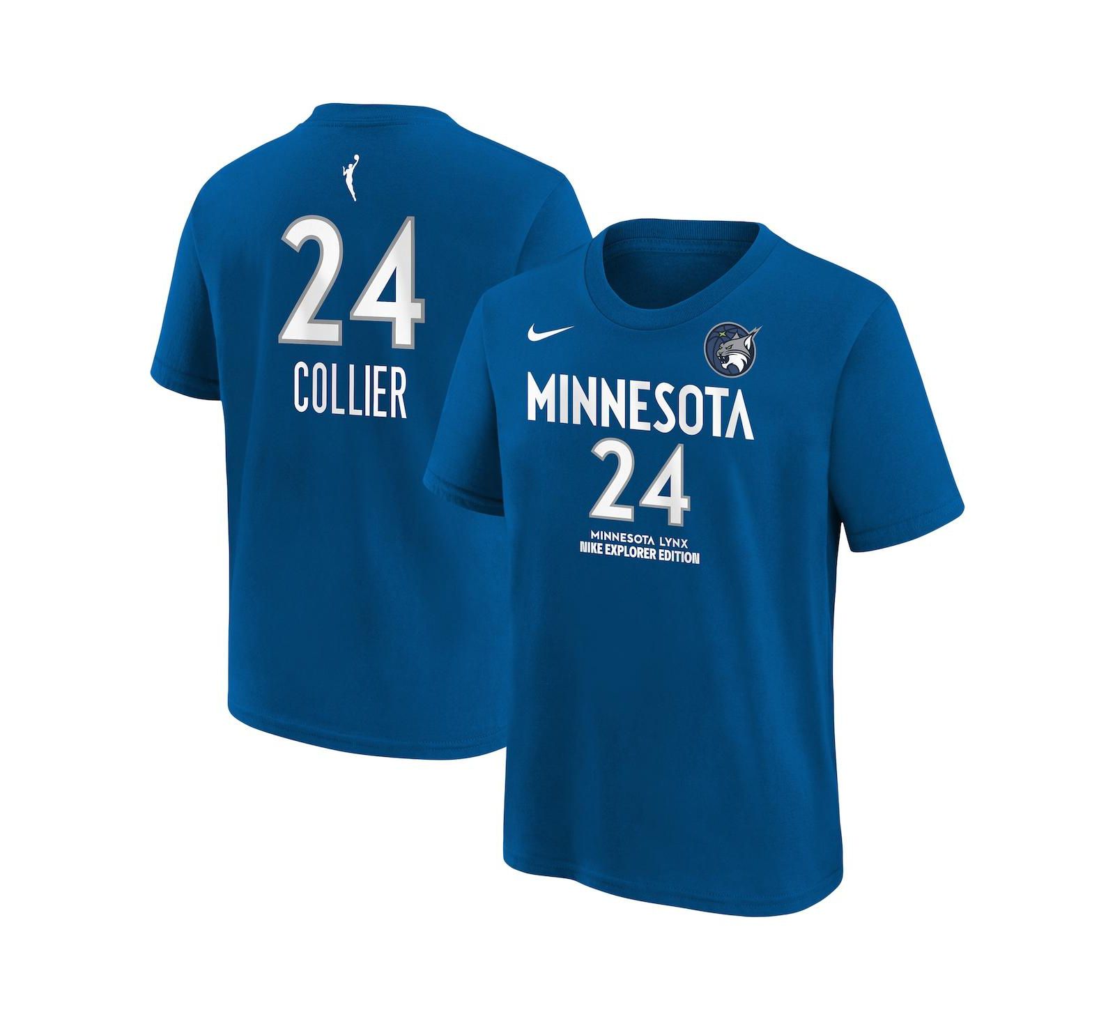 Nike Big Boys and Girls Napheesa Collier Blue Minnesota Lynx Explorer Edition Name & Number T-Shirt