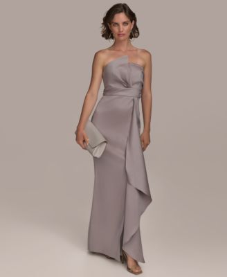 Donna Karan New York Women's Asymmetric Twist Strapless Gown
