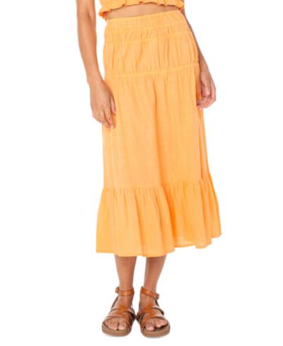 Женская юбка Roxy Malia Cotton Solid Tiered Midi Skirt