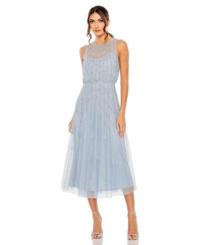 Женский платье A Line Sleeveless High Neck Embelished