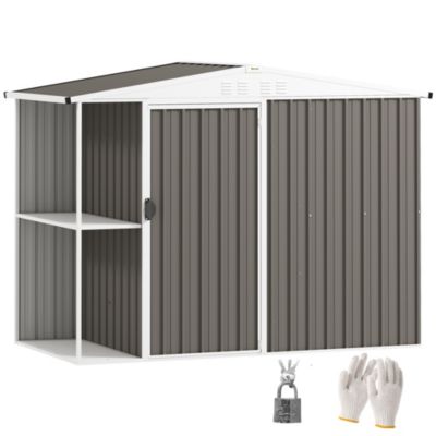 Outsunny 8 x 4ft Metal Garden Shed, Tool Shed w/ Lockable Door