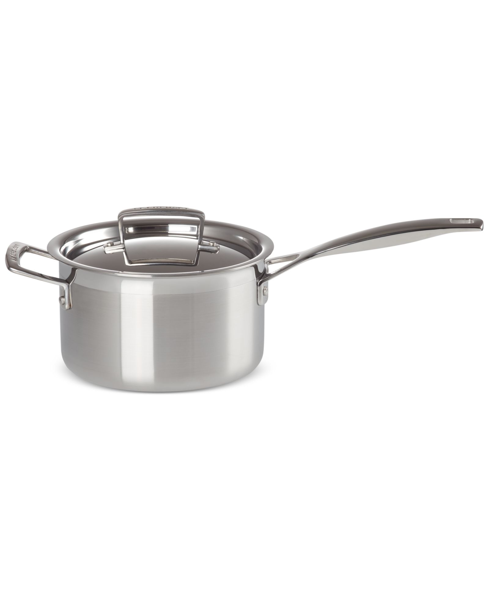 Le Creuset Classic Stainless Steel Round Saucepan with Lid, 3 Qt.
