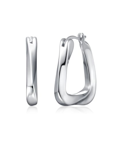 Wavy Twisted Hoop Earrings in Plated or Plated
