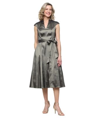 Alex Evenings Women's Belted A-Line Dress