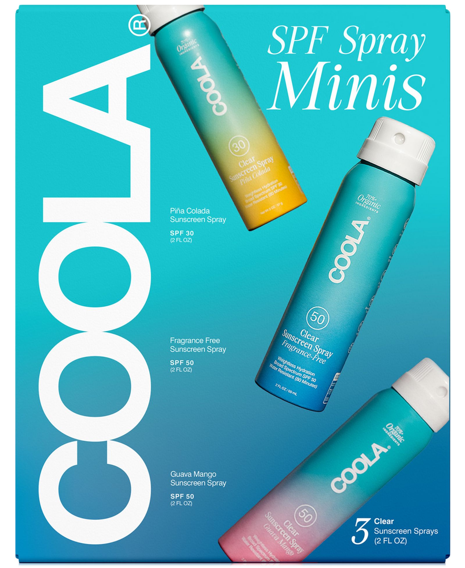 Набор мини-спреев COOLA 3-Pc. SPF Spray Minis Set