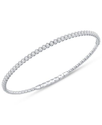 Diamond Half Bezel Flexible Bangle Bracelet (1/2 ct. t.w.) in 10k White Gold