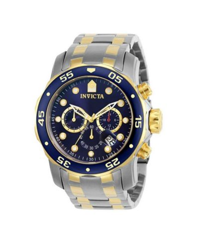 Invicta Мужские часы 0077 Pro Diver Quartz Chronograph с синим циферблатом