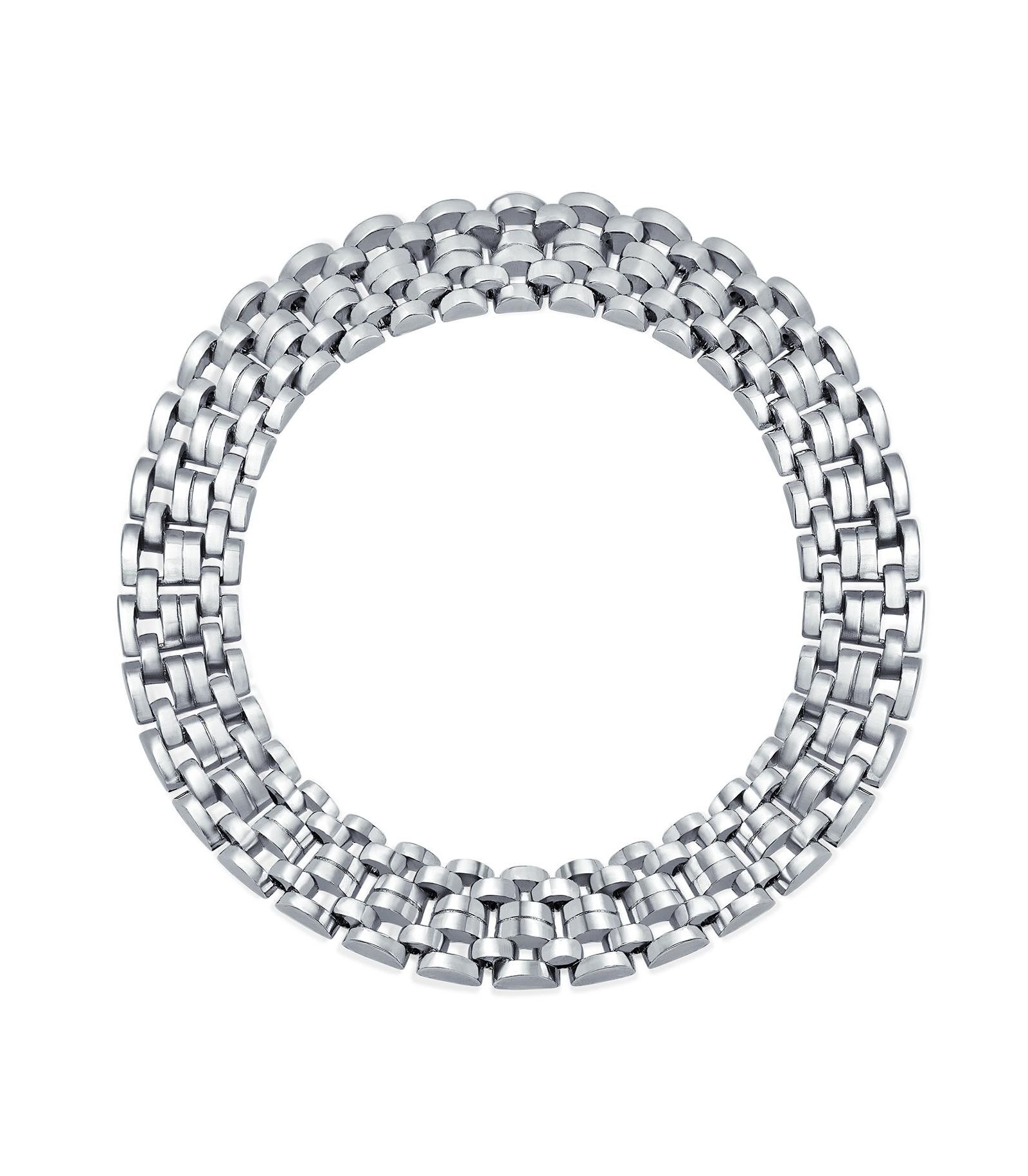 Bling Jewelry Classic Link Chain Collar Statement Wide Chunky Necklace Silver Plated