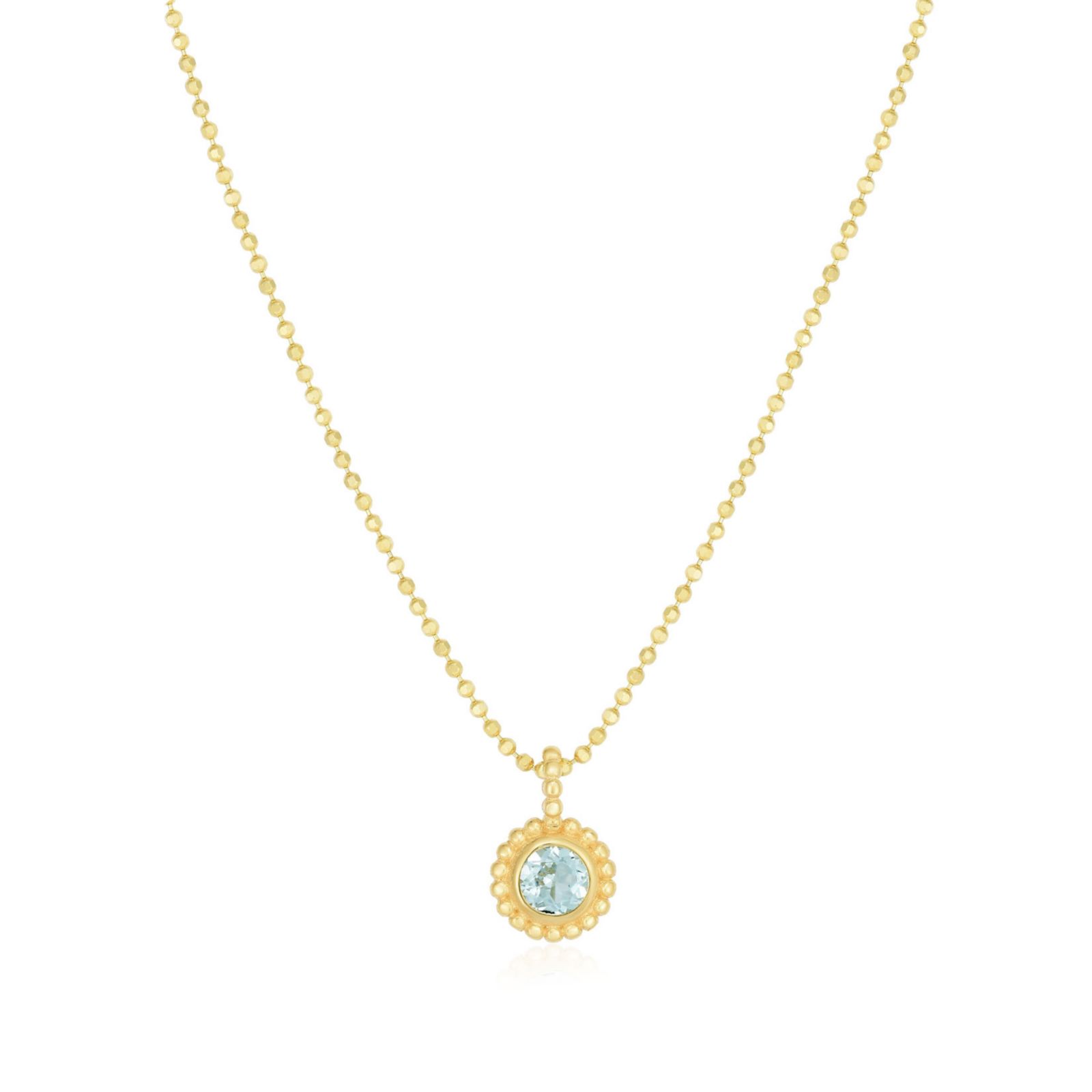 Подвеска The Lovery Aquamarine Beaded Bezel
