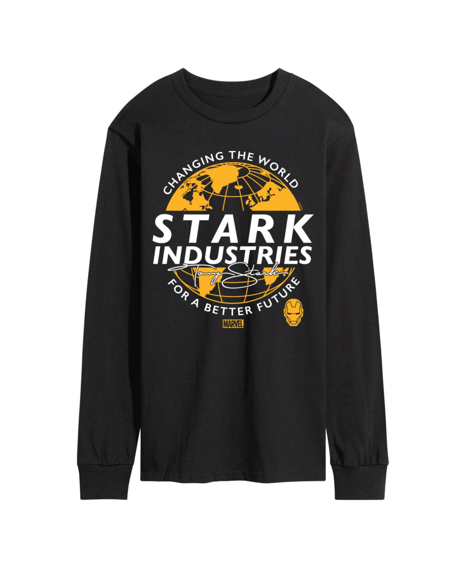 AIRWAVES Men's Iron Man Stark Industries Long Sleeve T-Shirt
