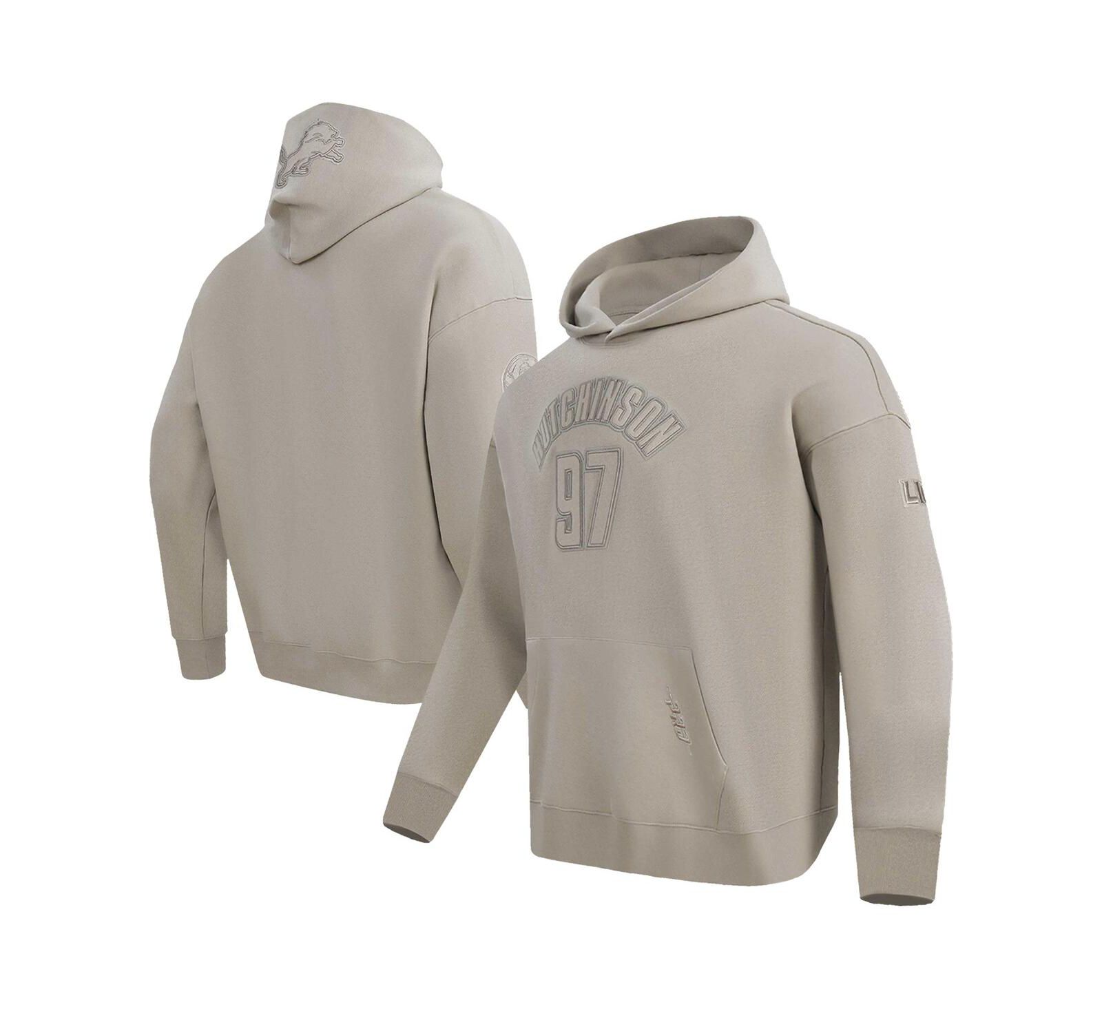 Мужской худи Pro Standard Aidan Hutchinson Detroit Lions Tan с именем и номером игрока