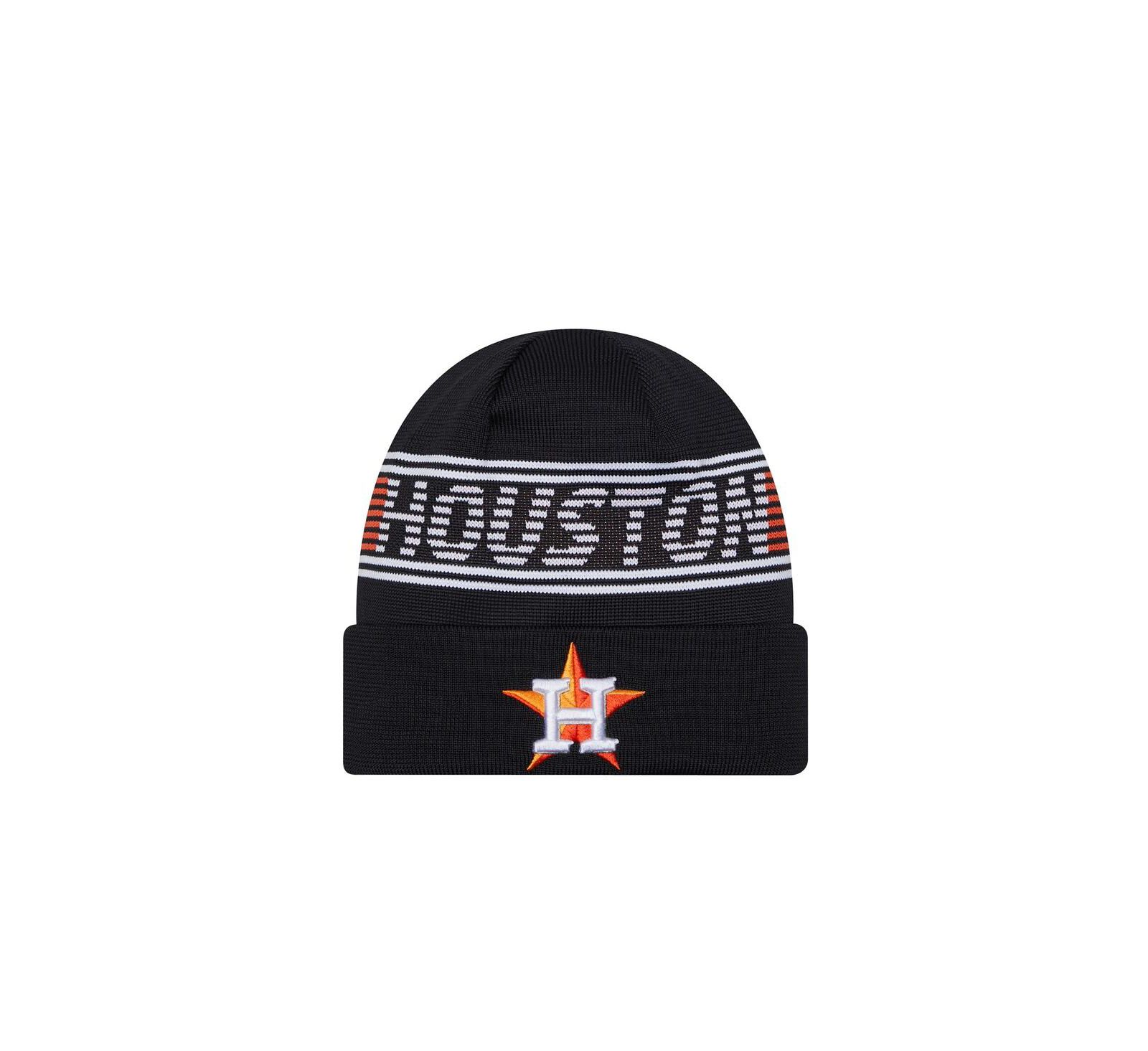 Мужская вязаная шапка New Era Navy Houston Astros Authentic Collection Cuffed Knit Hat