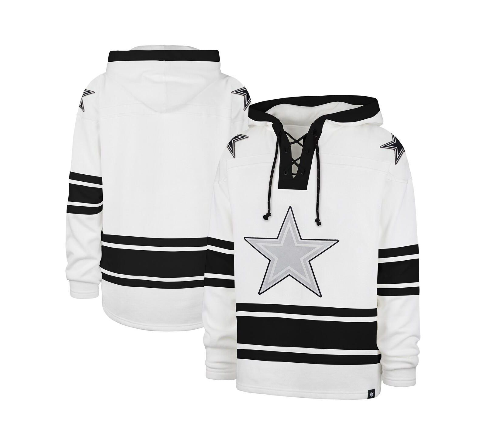 Мужское худи '47 Brand Dallas Cowboys After Image Superior Lacer Pullover, белое