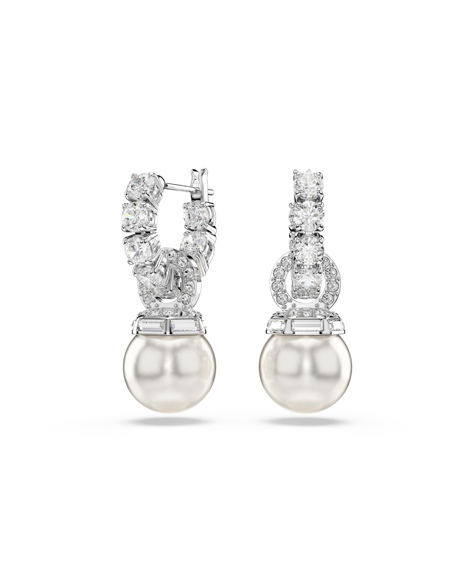 Swarovski серьги-подвески Matrix Rhodium Plated Round Cut