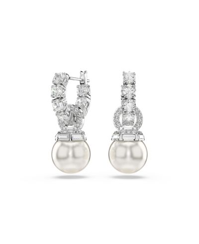 Swarovski серьги-подвески Matrix Rhodium Plated Round Cut