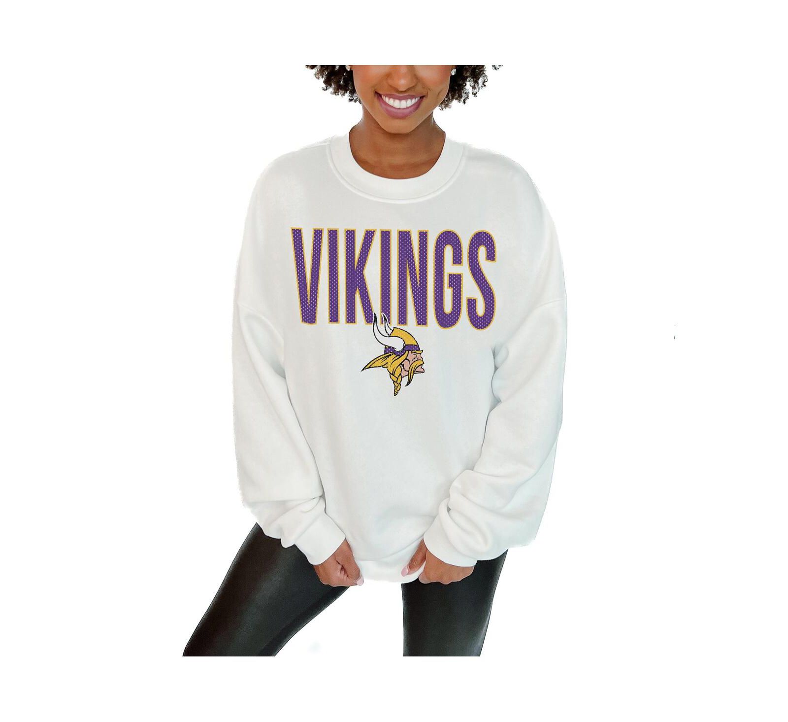 Женская безразмерная толстовка Gameday Couture Minnesota Vikings Just Go With It, белая
