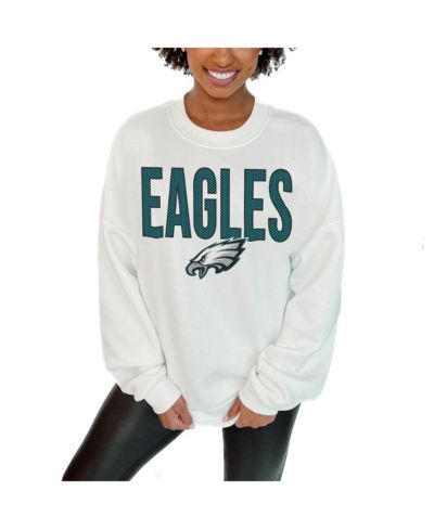 Gameday Couture Women's White Philadelphia Eagles Just Go With It Oversized Long Sleeve Crewneck Sweatshirt