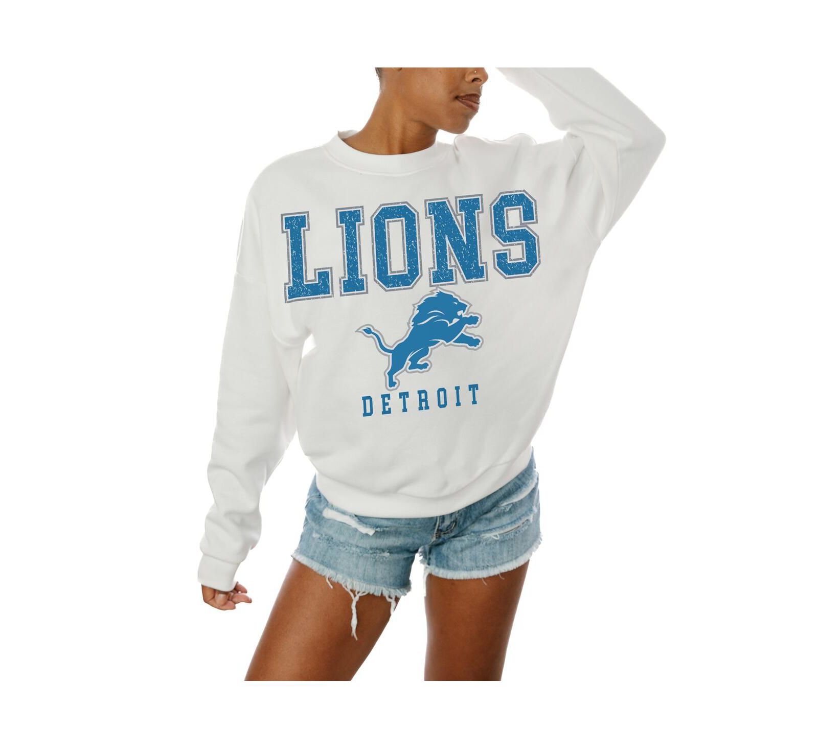 Женское белое свитшот-пуловер Gameday Couture Detroit Lions Sunday Drives oversized
