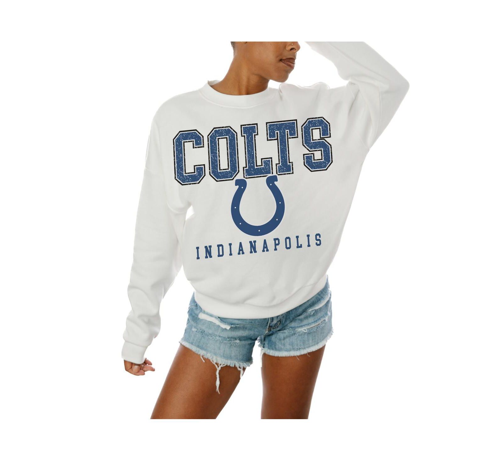 Женская толстовка Gameday Couture White Indianapolis Colts Sunday Drives Oversized Crewneck Pullover