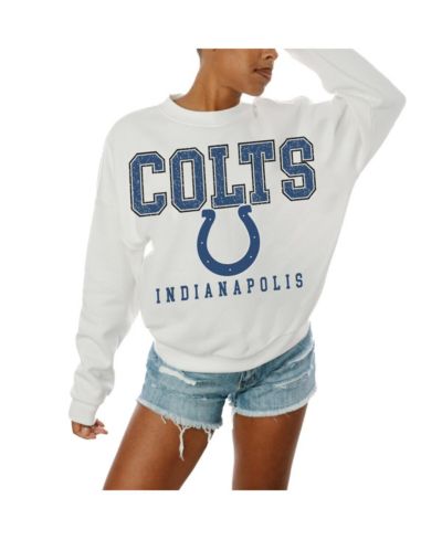 Женская толстовка Gameday Couture White Indianapolis Colts Sunday Drives Oversized Crewneck Pullover