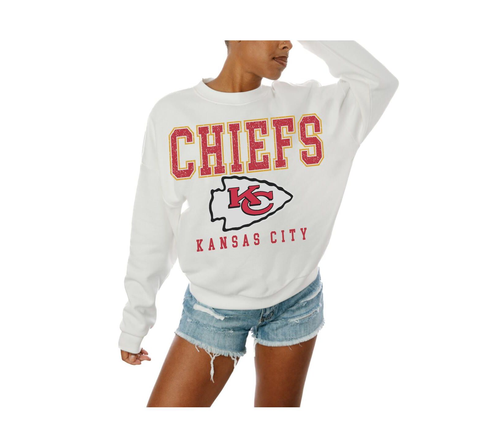 Женский свитшот Gameday Couture White Kansas City Chiefs Sunday Drives Oversized