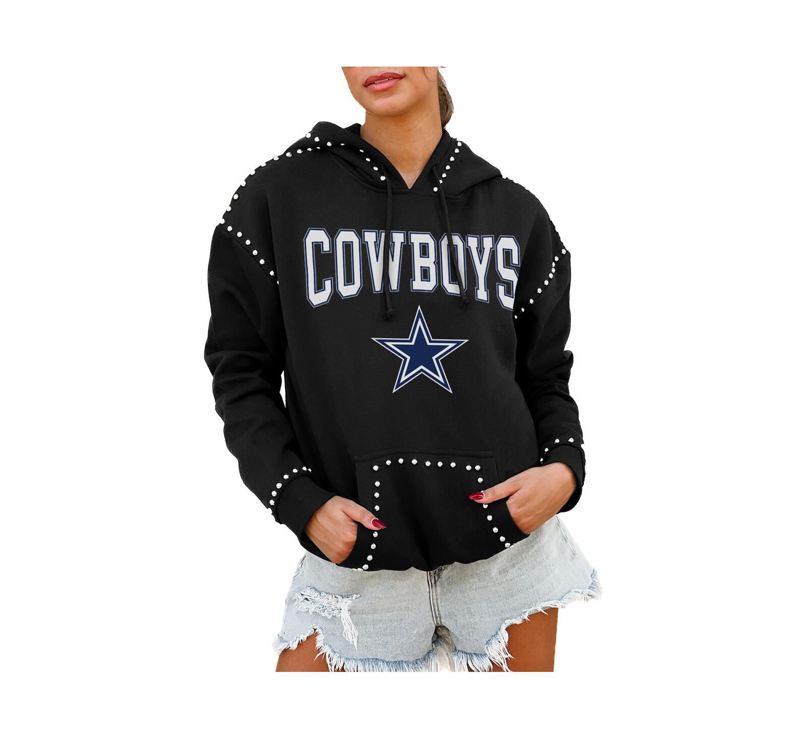 Женская толстовка Gameday Couture Black Dallas Cowboys Catch the Vibe Studded Pullover