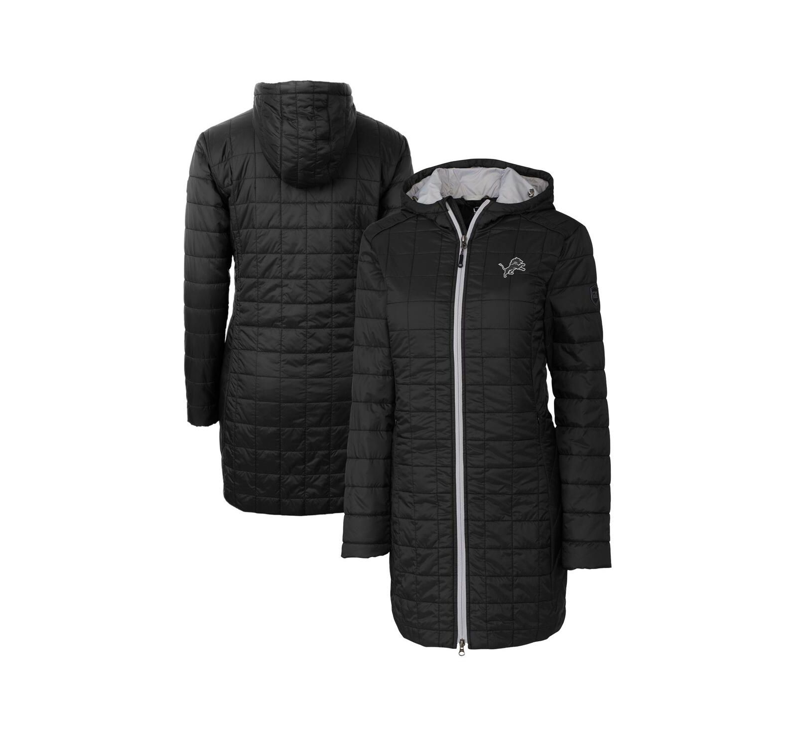 Cutter & Buck Женский длинный плащ-худи Detroit Lions Rainier PrimaLoft Eco Insulated Full-Zip
