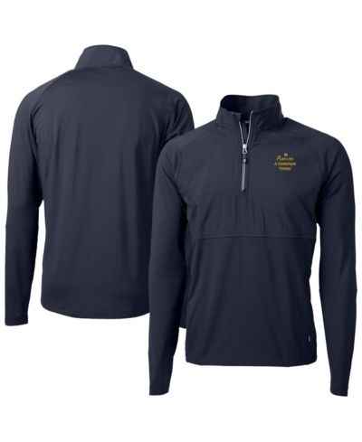 Мужской джемпер с воротником-стойкой и молнией до груди Cutter & Buck Navy Notre Dame Fighting Irish, эко-трикотаж с эластаном