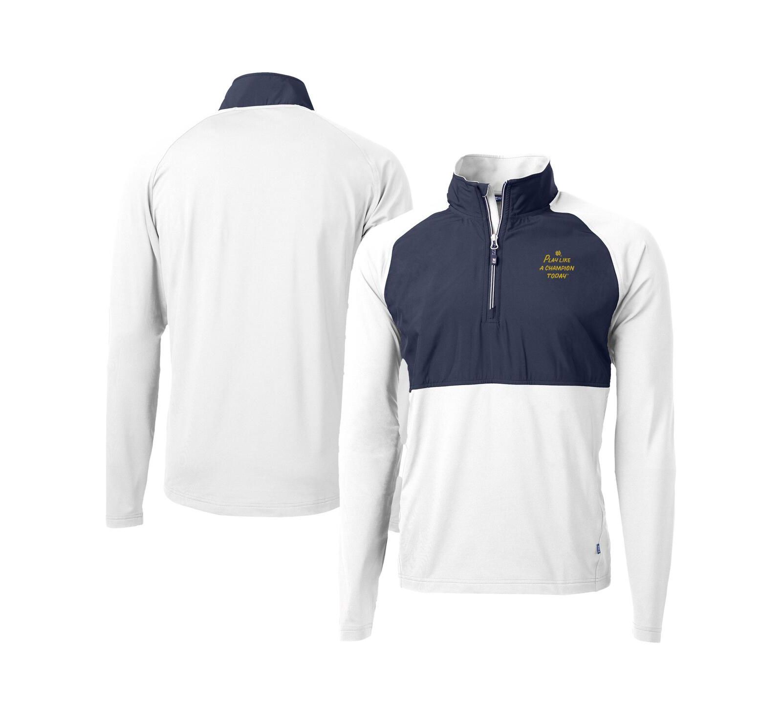 Мужской трикотажный джемпер Cutter & Buck Notre Dame Fighting Irish с молнией, белый