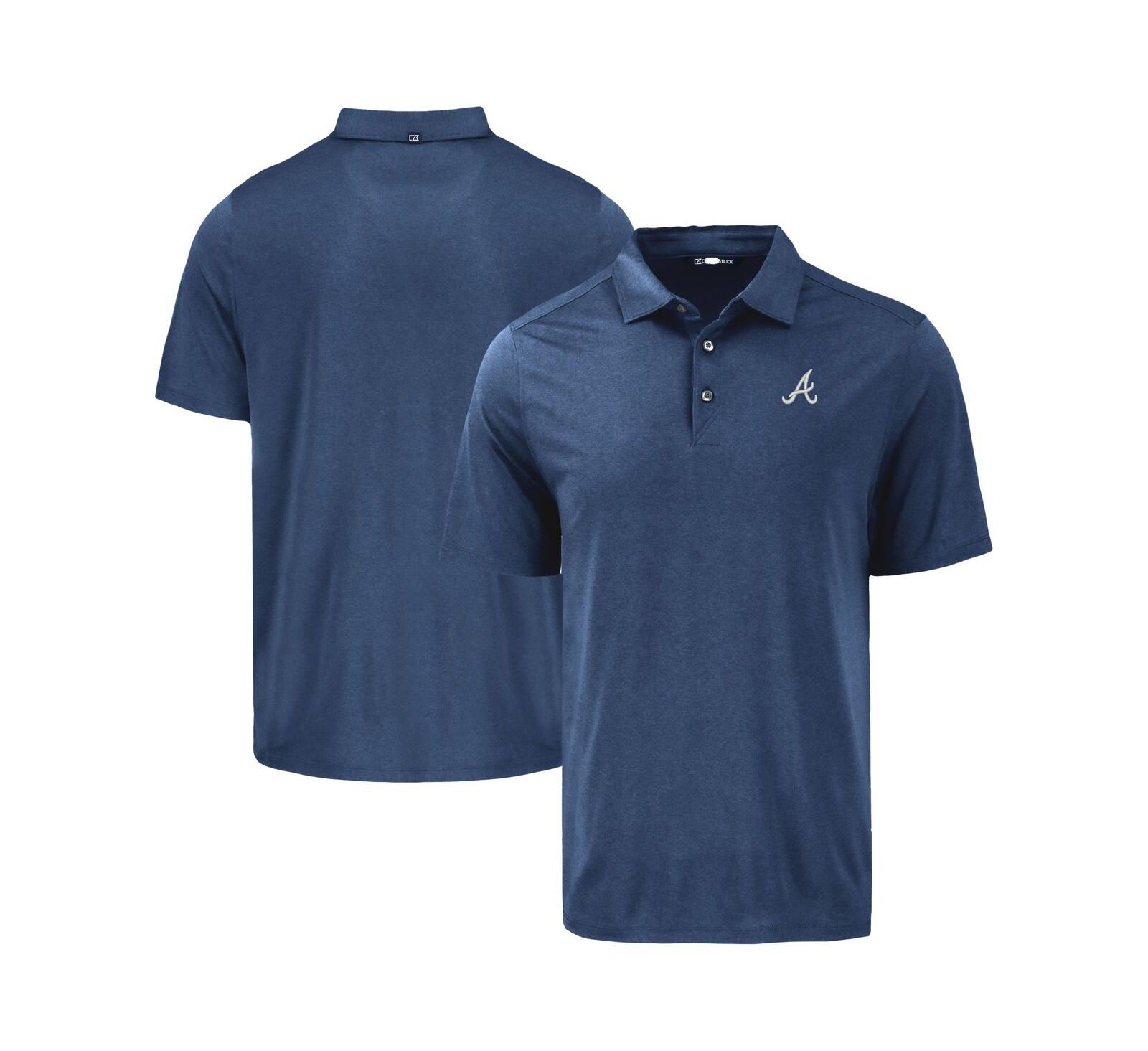 Cutter & Buck Men's Navy Atlanta Braves Coastline Epic Comfort Eco Polo