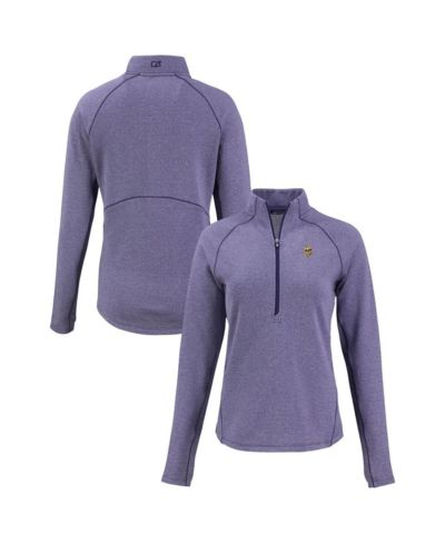 Женская куртка Cutter & Buck Heather Purple Minnesota Vikings Peshastin Eco Fleece Tri-Blend Raglan Half-Zip