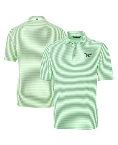 Мужская поло-рубашка Cutter & Buck Kelly Green Philadelphia Eagles Virtue Eco Pique Stripe