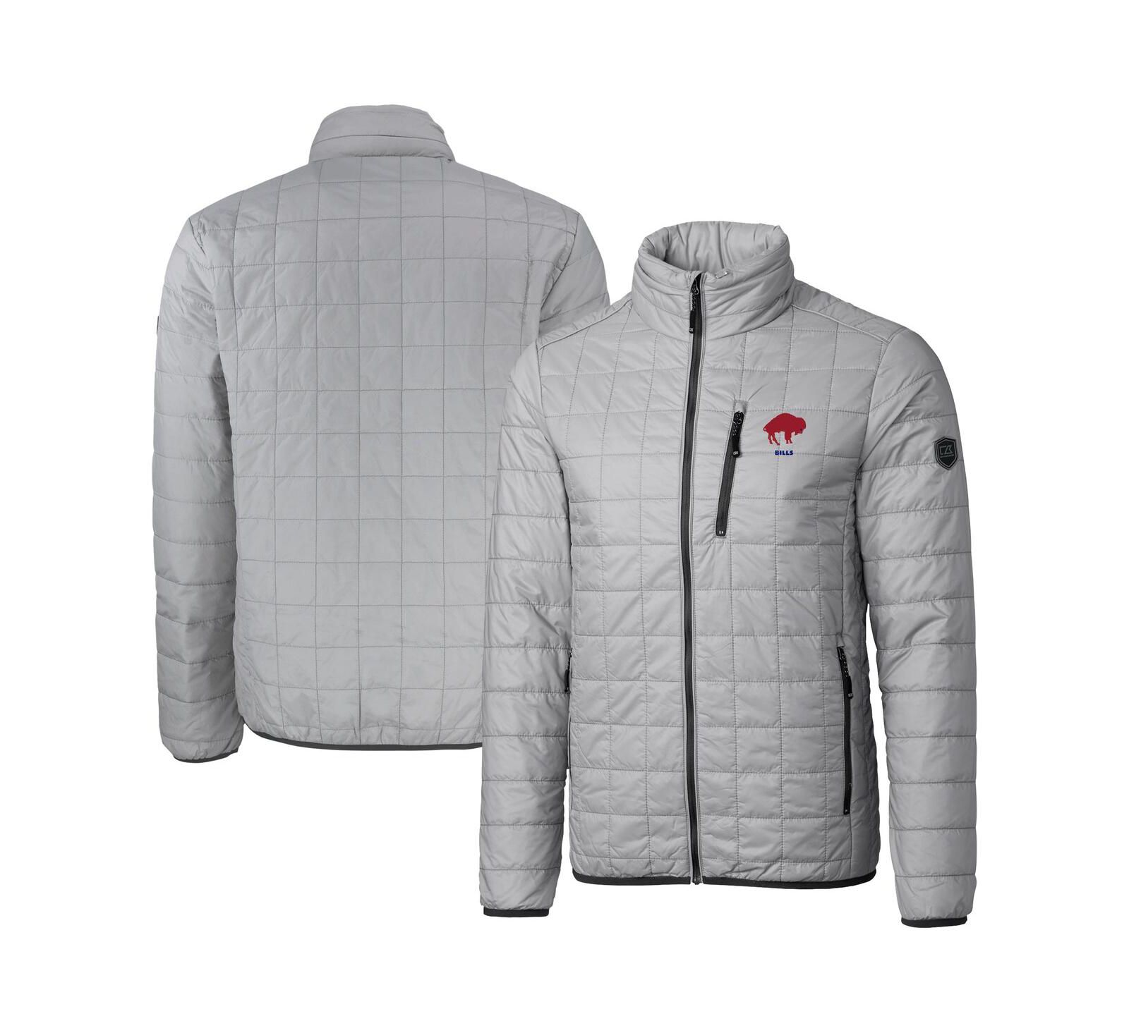 Мужская куртка Cutter & Buck Rainier PrimaLoft Eco Insulated Full-Zip Puffer серого цвета