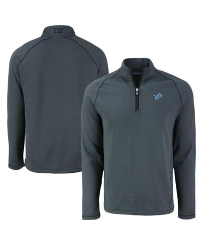 Cutter & Buck Мужская куртка raglan на молнии Detroit Lions Heather Black