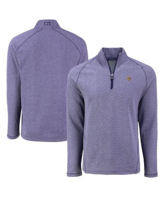 Cutter & Buck мужская куртка Minnesota Vikings Peshastin Eco Fleece Tri-Blend Raglan Quarter-Zip, Heather Purple