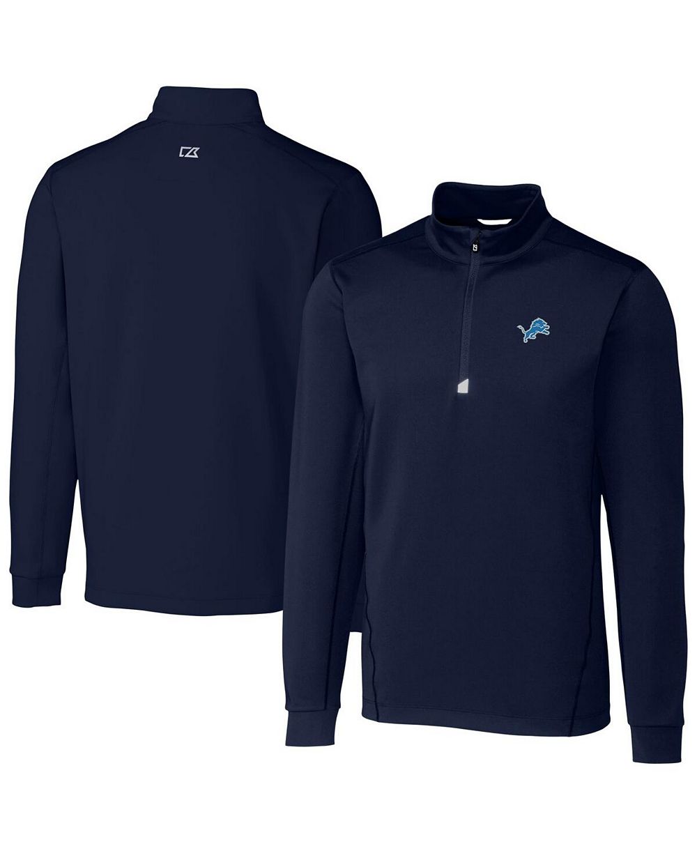 Cutter & Buck мужская растяжимая кофта на четверть молнии Traverse темно-синего цвета Detroit Lions больших размеров