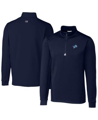 Cutter & Buck мужская растяжимая кофта на четверть молнии Traverse темно-синего цвета Detroit Lions больших размеров