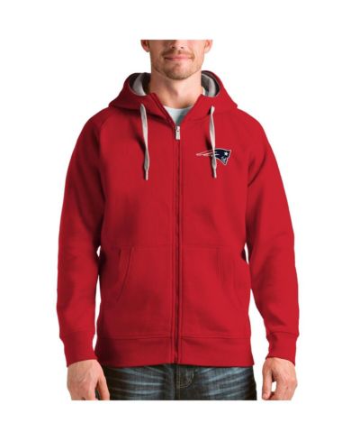 Мужское красное худи на молнии Antigua Men's Red New England Patriots Victory