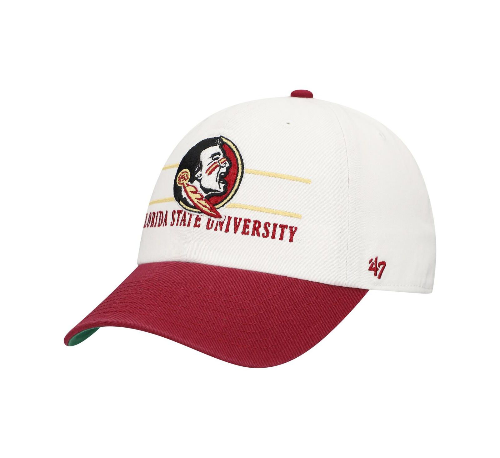 Белая кепка '47 Brand Men's White Florida State Seminoles Gridiron Clean Up Adjustable