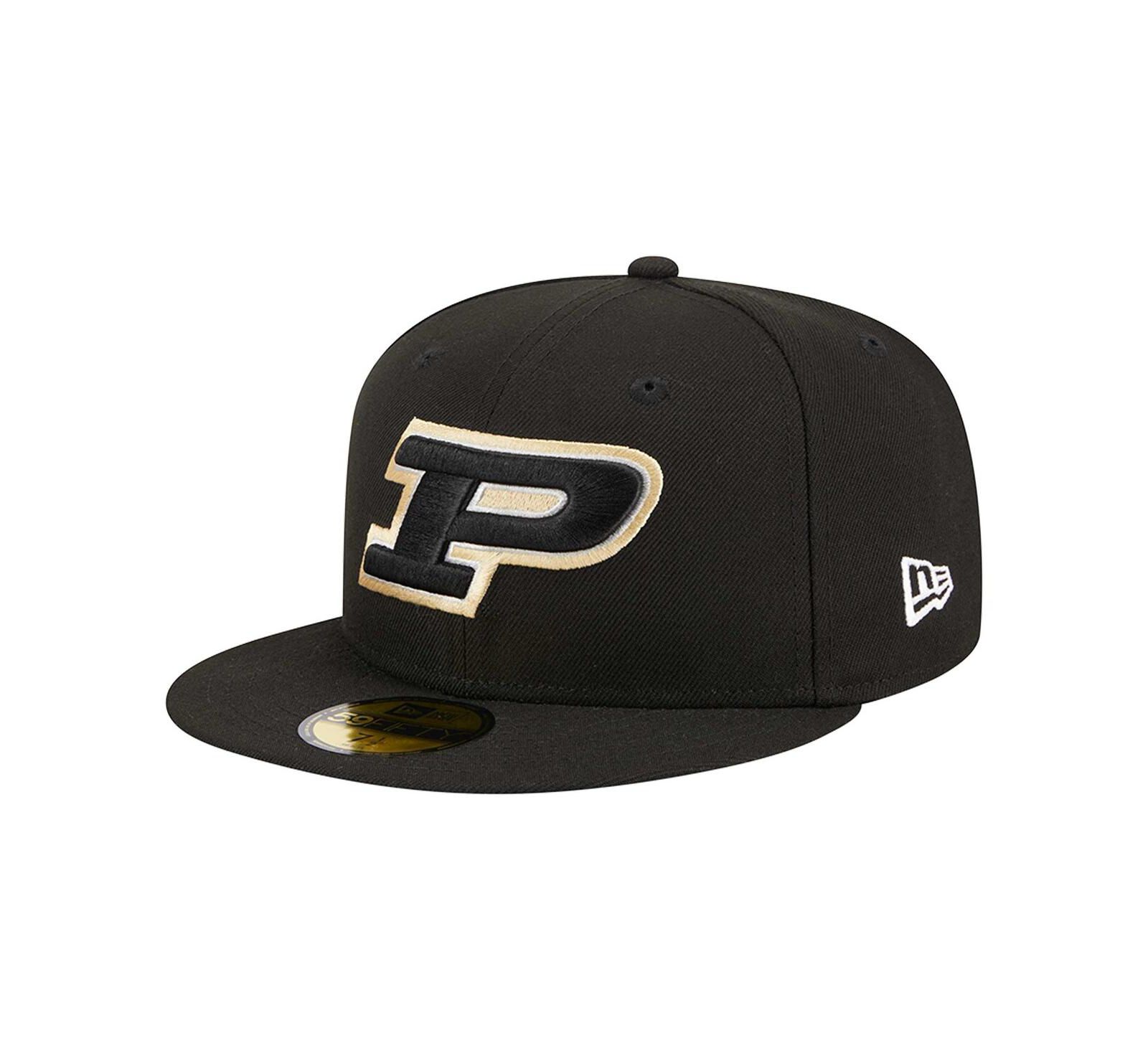 Мужская кепка New Era Black Purdue Boilermakers 59FIFTY Fitted