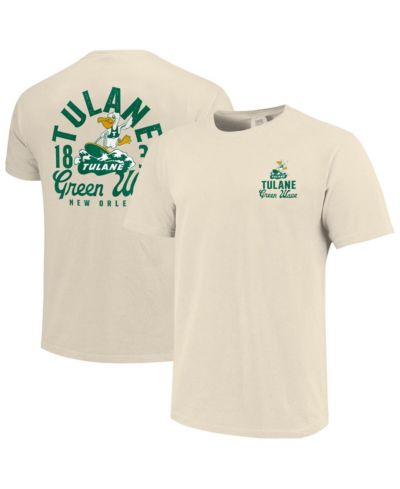 Image One Мужская футболка Tulane Green Wave Comfort Colors Mascot Overlay Cream