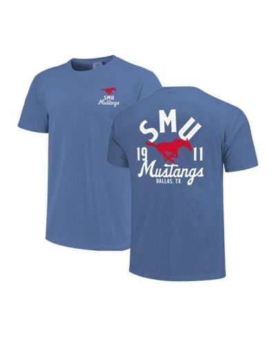 Image One Men's Royal SMU Mustangs Comfort Colors Mascot Overlay T-Shirt