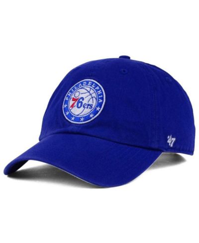 Мужская регулируемая бейсболка '47 Brand Philadelphia 76ers Royal Clean-Up