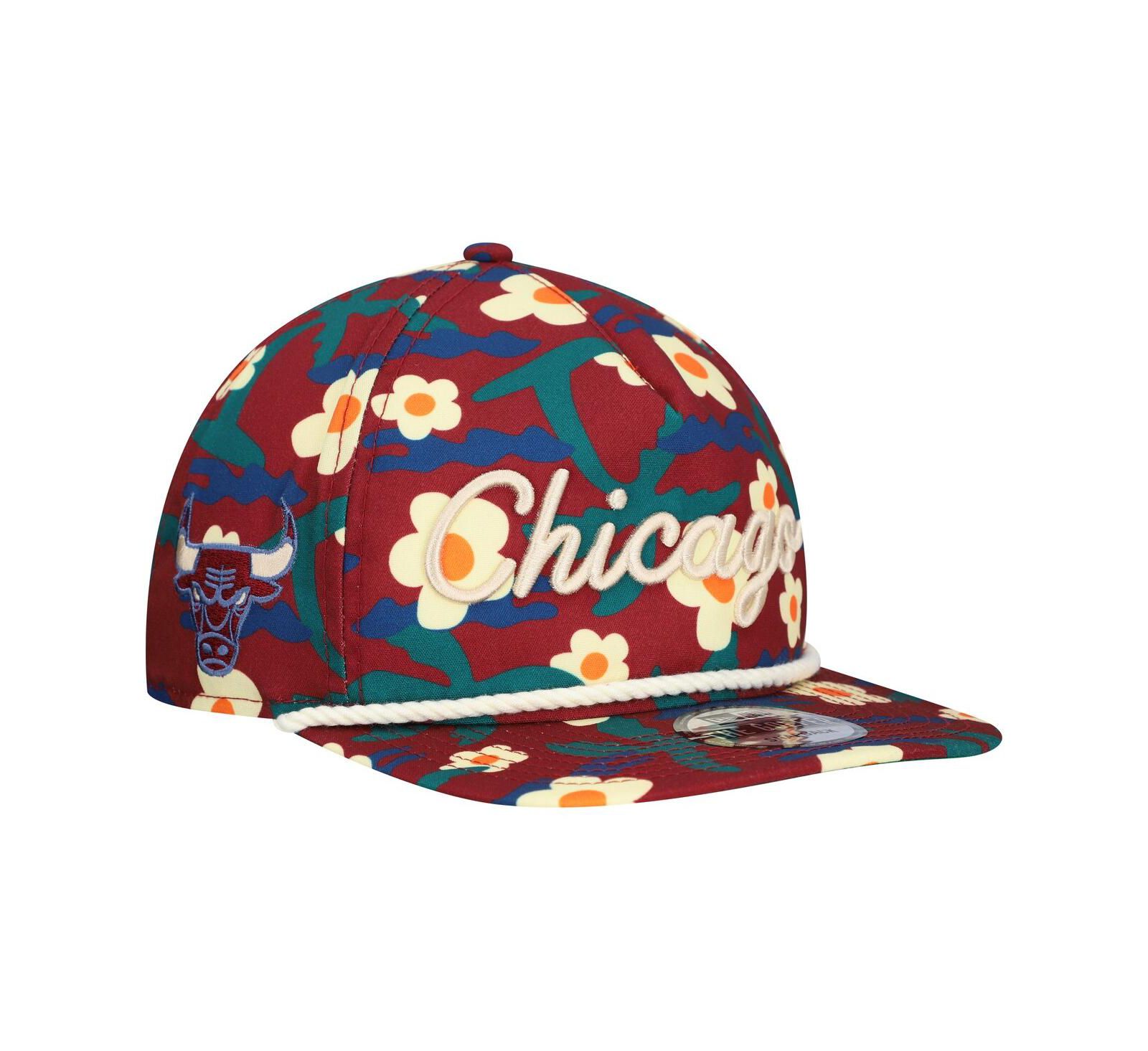 New Era Мужская snapback кепка с цветочным принтом Chicago Bulls Vacation
