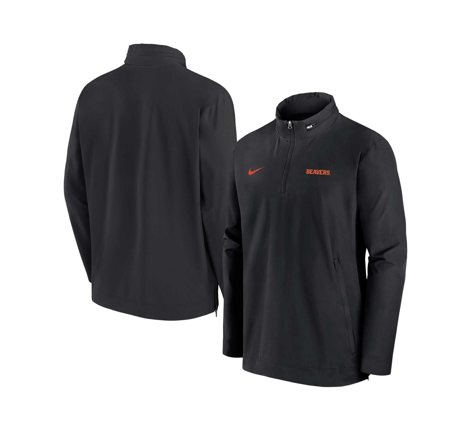 Nike Men's Black Oregon State Beavers 2024 Sideline Coach Quarter-Zip Hoodie Jacket
