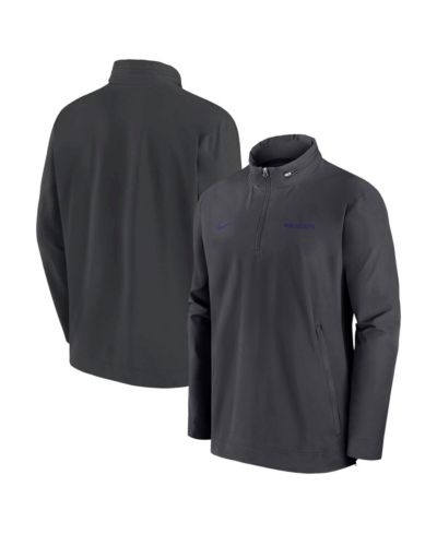 Nike Men's Anthracite Kansas State Wildcats 2024 Sideline Coach Quarter-Zip Hoodie Jacket